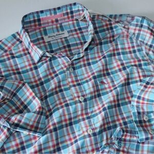 Tommy Bahama Mens Shirt Siesta Key Napa Check Blue Performance NEW